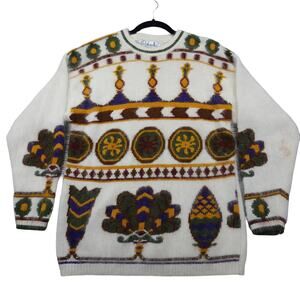 Rafaella Womens Large Vintage Angora Lambs Wool Blend Crewneck Sweater